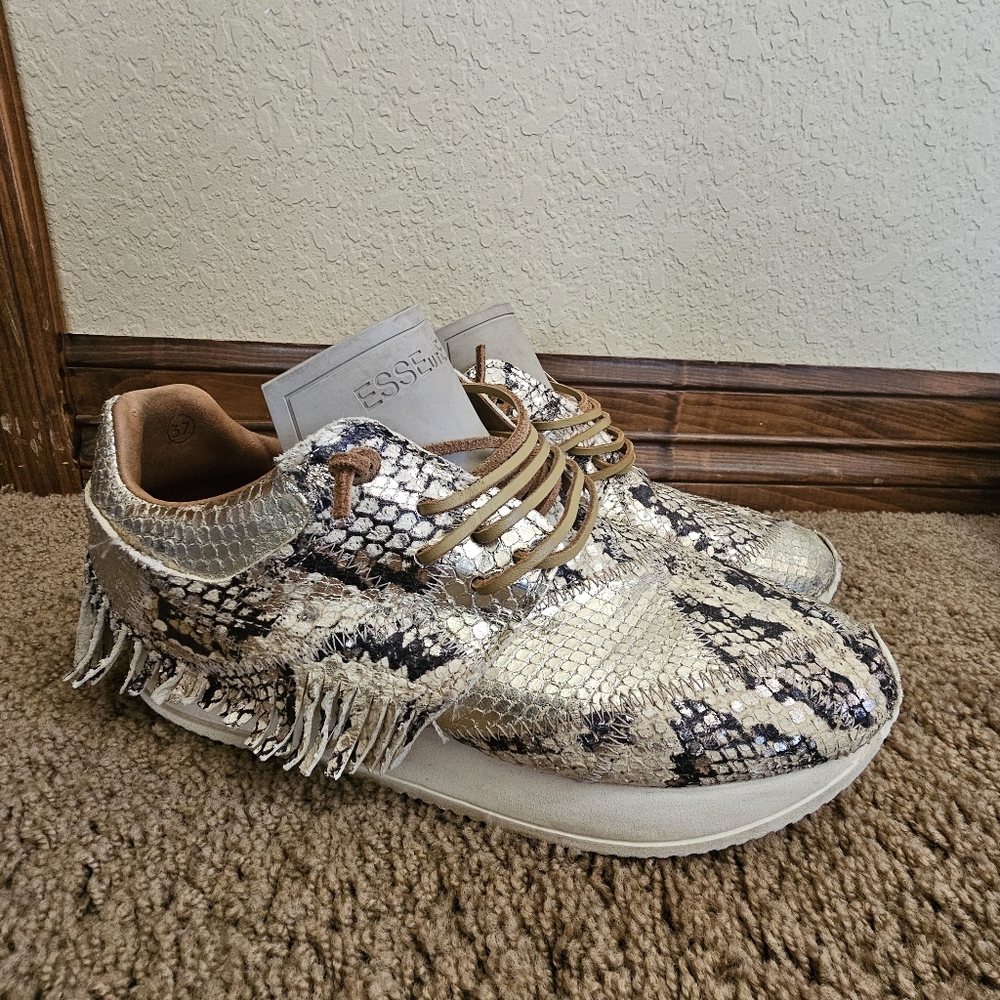 Esseutesse Lamb Leather Python Snake Sneakers Siz… - image 3
